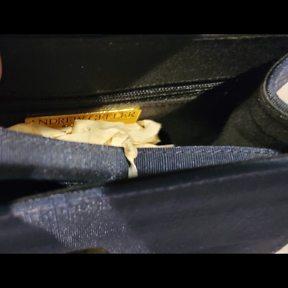 Andrew Geller Red Black and White formal shoes & handbag w/strap set - Picture 16 of 16